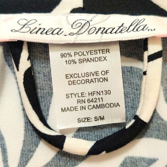 Linea Donatella Floral Wrap Robe Black Red White S/M - Picture 8 of 9